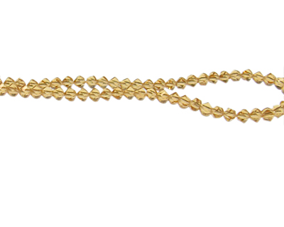 4mm Champagne Faceted Bicone Glass Bead,2 x 12" strings