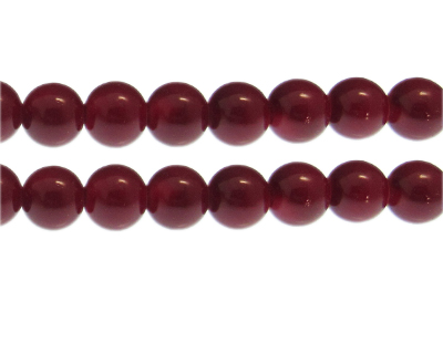 12mm Red Solid Color Glass Bead, approx. 17 beads