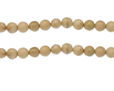 8mm Beige Gemstone Bead, approx. 23 beads