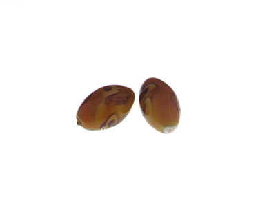 (image for) 26 x 16mm Brown Lampwork Oval Glass Bead, 2 beads - Click Image to Close