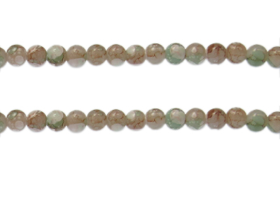 (image for) 6mm Jungle Swirl Marble-Style Glass Bead, approx. 46 beads - Click Image to Close