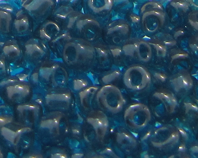 6/0 Deep Turquoise Transparent Glass Seed Beads, 1oz. bag
