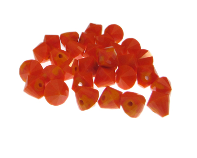 (image for) Approx. 1oz. x 8mm Orange Side Drill Bicone Glass Beads - Click Image to Close