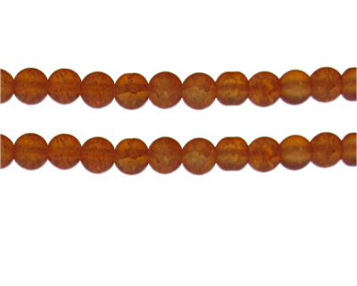8mm Rust Crackle Frosted Glass Bead, approx. 36 beads