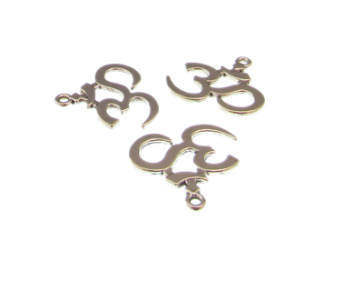 (image for) 22mm Ohm Silver Metal Charm, 3 charms - Click Image to Close