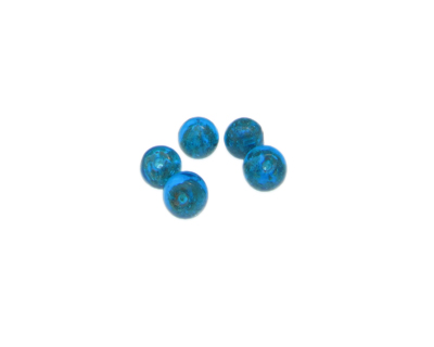 6mm Turquoise Lampwork Glass Bead, 5 beads