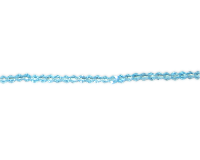 3mm Turquoise Faceted Bi-cone Glass Bead, 2 x 12" strings