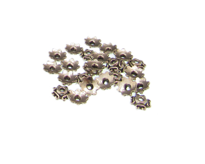 (image for) 6mm Silver Metal Bead Cap, approx. 25 caps - Click Image to Close