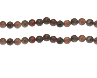 6mm Pink/Gray Gemstone Bead, approx. 30 beads