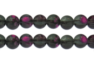 12mm Silver Bloom Spray Glass Bead, approx. 15 beads
