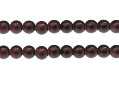 10mm Eggplant Gemstone-Style Glass Bead, approx. 17 beads