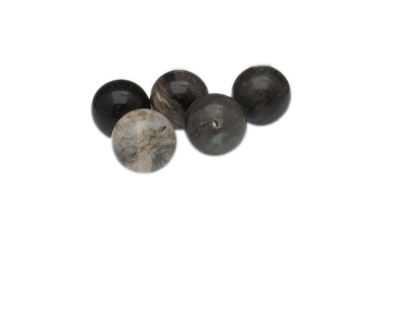12mm Rutilated Quartz Gemstone Bead, 5 beads