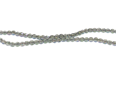 3mm Silver Faceted Multi-Cube Luster Glass Bead, 16" string