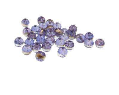(image for) Approx. 1oz. x 6mm Violet Glass Bead w/Silver Line - Click Image to Close