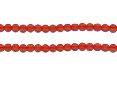 (image for) 6mm Strawberry Sea/Beach-Style Glass Bead, approx. 41 beads
