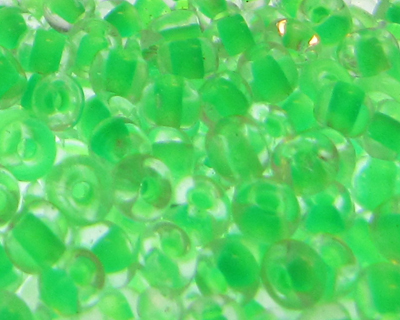 (image for) 6/0 Neon Green Inside-Color Glass Seed Bead, 1oz. Bag