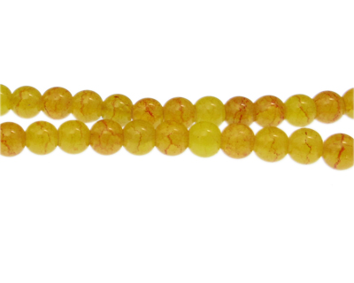 8mm Carnelian/Citrine Duo-Style Glass Bead, approx. 35 beads