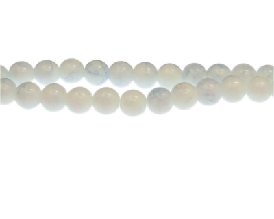 8mm Lilac/White Marble-Style Glass Bead, approx. 55 beads