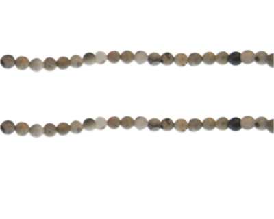 4mm Light Gray Gemstone Bead, approx. 43 beads