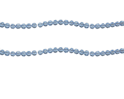 4mm Sky Blue Faceted Glass Bead, 14" string