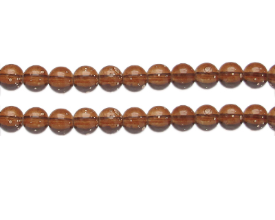 8mm Brown Spray Glass Bead, approx. 38 beads