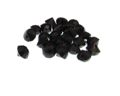 (image for) Approx. 1oz. x 8mm Black Bicone Glass Beads, side-drilled - Click Image to Close