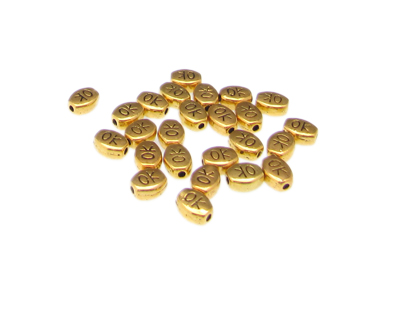 8 x 6mm Metal Gold Spacer Bead, approx. 25 beads