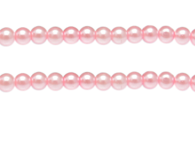 8mm Soft Pink Glass Pearl Bead, approx. 56 beads