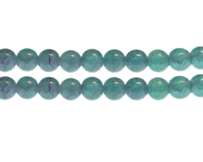 10mm Blue/Purple Duo-Style Glass Bead, approx. 17 beads