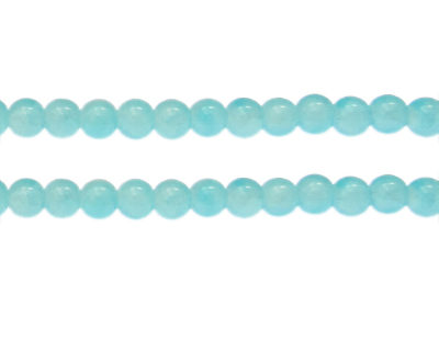 8mm Light Blue Gemstone-Style Glass Bead, approx. 37 beads