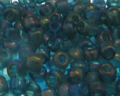 6/0 Turquoise Rainbow Luster Glass Seed Bead, 1oz. Bag