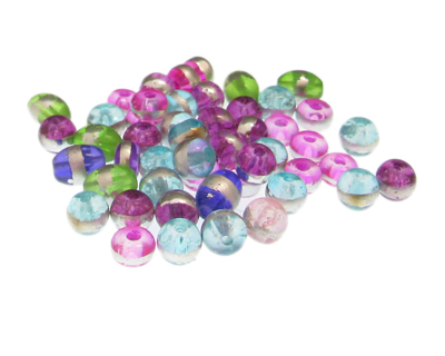 (image for) Approx. 1oz. Random Glass Bead w/Silver Line Mix - Click Image to Close