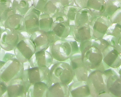 6/0 Pale Green Inside-Color Glass Seed Beads, 1oz. bag