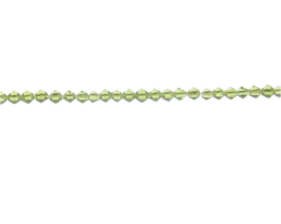 (image for) 3mm Apple Green Faceted Bi-cone Glass Bead, 2 x 12" strings