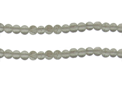 6mm White Crackle Frosted Glass Bead, approx. 46 beads