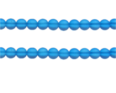 8mm Turquoise Sea/Beach-Style Glass Bead, approx. 31 beads