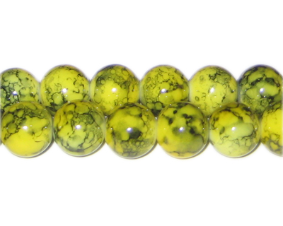 (image for) 12mm Khaki Marble-Style Glass Bead, approx. 14 beads - Click Image to Close