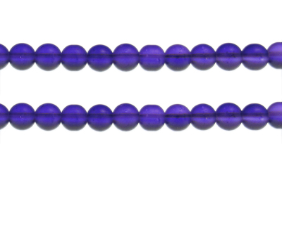 8mm Purple Sea/Beach-Style Glass Bead, approx. 31 beads