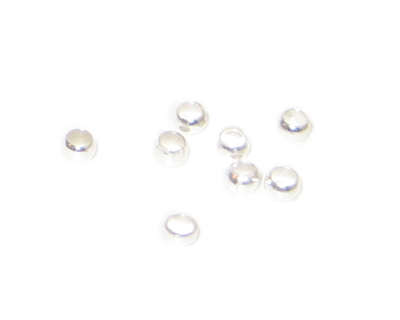 (image for) 3mm Silver-Coated Crimp Bead - approx. 250 beads