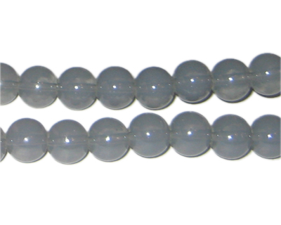 (image for) 10mm Silver Jade-Style Glass Bead, approx. 21 beads - Click Image to Close