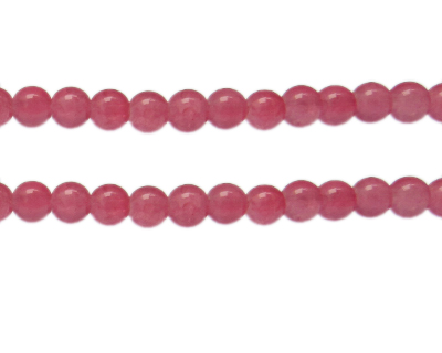 (image for) 8mm Cherry Quartz Gemstone-Style Glass Bead, approx. 35 beads - Click Image to Close