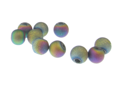 10mm Luster Druzy-Style Glass Bead, 10 beads