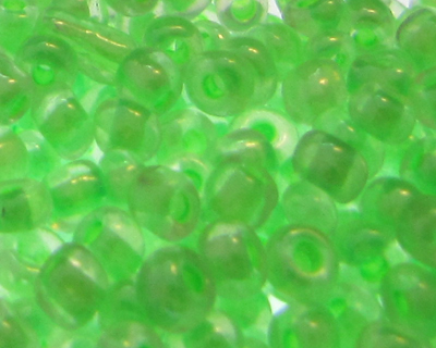 6/0 Neon Green Transparent Glass Seed Bead, 1oz. Bag