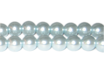 (image for) 12mm Silver Blue Glass Pearl Bead, approx. 18 beads