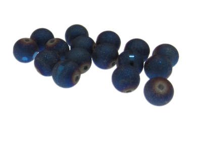 Approx. 1oz. x 10mm Blue Druzy-Style Glass Bead