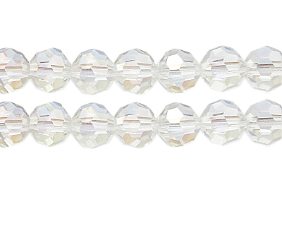 12mm Clear AB Finish Crystal Glass Bead, approx. 8 beads