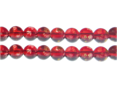 (image for) 10mm Red Blossom Spray Glass Bead, approx. 16 beads - Click Image to Close