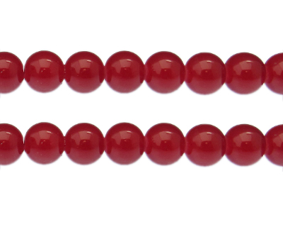 12mm Raspberry Jade-Style Glass Bead, approx. 18 beads