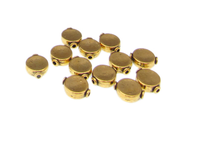 10mm Metal Gold Spacer Bead, approx. 12 beads