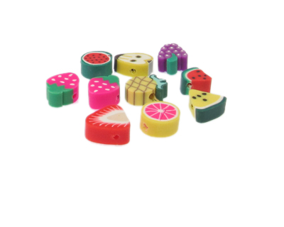 (image for) Random Fruit Polymer Clay Bead, 10 beads - Click Image to Close